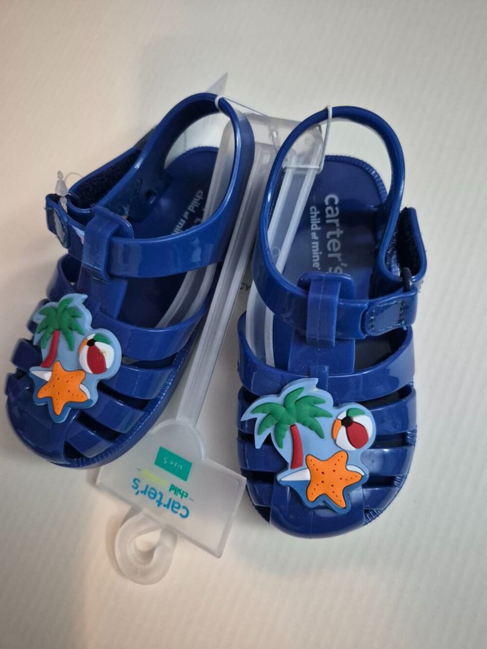 Carter’s Child of Mine KidsToddler Blue Jelly Sandals Beach Starfish New w/ Tags